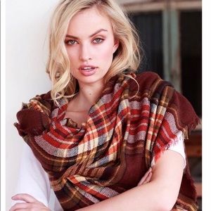 Brick Plaid Oversized Blanket Scarf 🍁 / ❄️